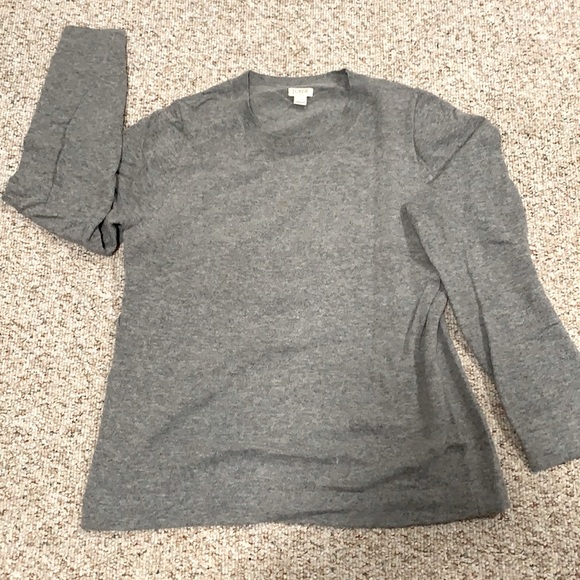 J. Crew Sweaters - Gray wool and cotton sweater. Fitted. Waist length.